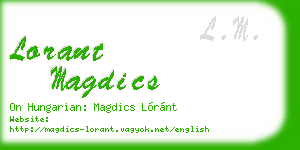 lorant magdics business card